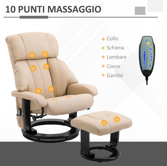 Scaun De Relax Masaj Cu Puf Crem 76x80x102cm