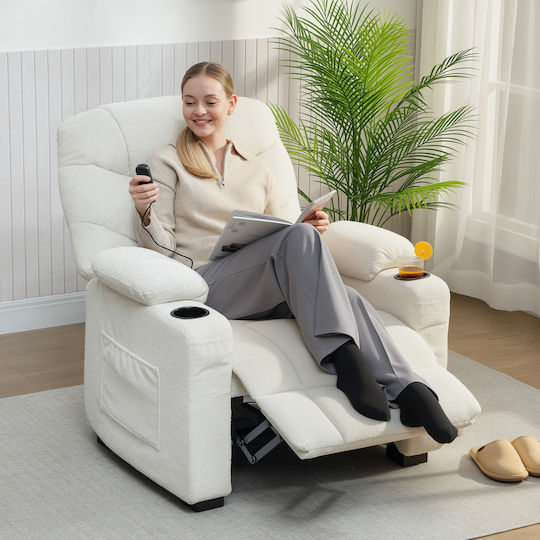 Relax Sessel mit Fußhocker Beige