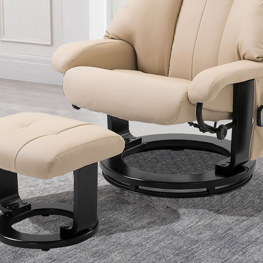Scaun De Relax Masaj Cu Puf Crem 76x80x102cm