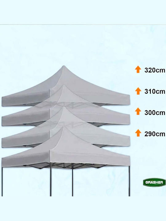 Grasher Zusammenklappbares Garten Gazebo Grau 3x4.5m