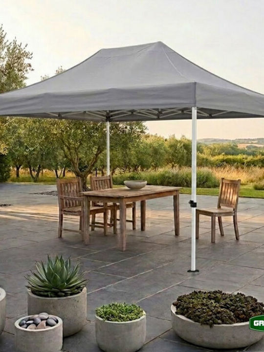 Grasher Gazebo Pliabil De Grădină Gri 3x4.5m