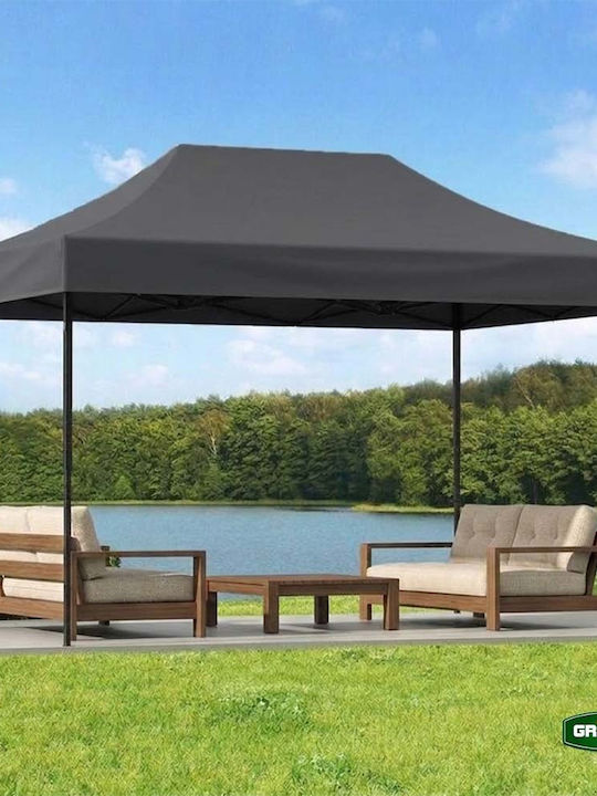 Grasher Zusammenklappbares Garten Gazebo Grau 3x4.5m