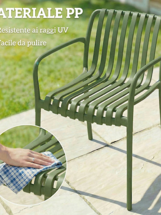 Outdoor Chair Polypropylene Green 4 Pieces