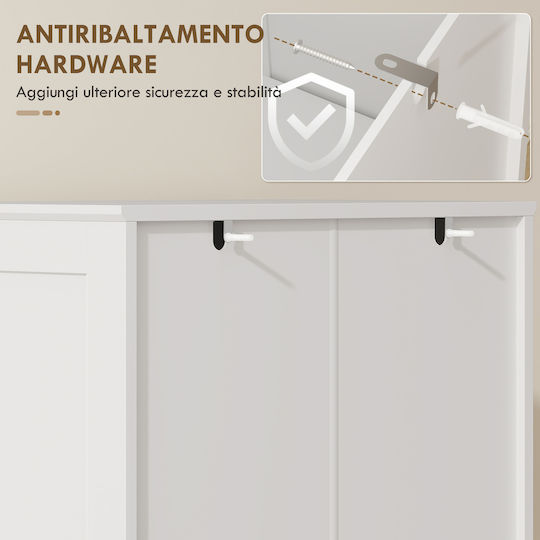 Ντουλάπι Κρεμαστό Λευκό 60x40x162εκ.