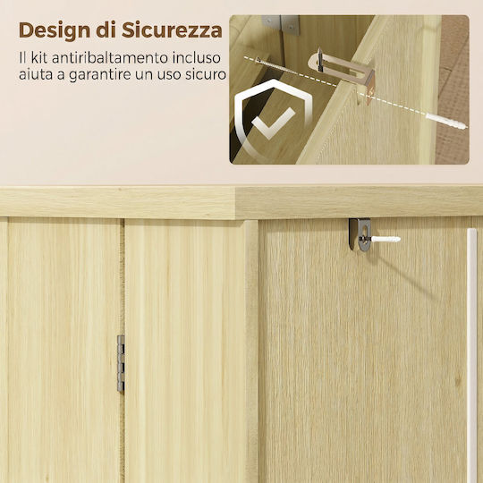 Επιδαπέδιο Ντουλάπι Φυσικό Ξύλο 60x30x104εκ.