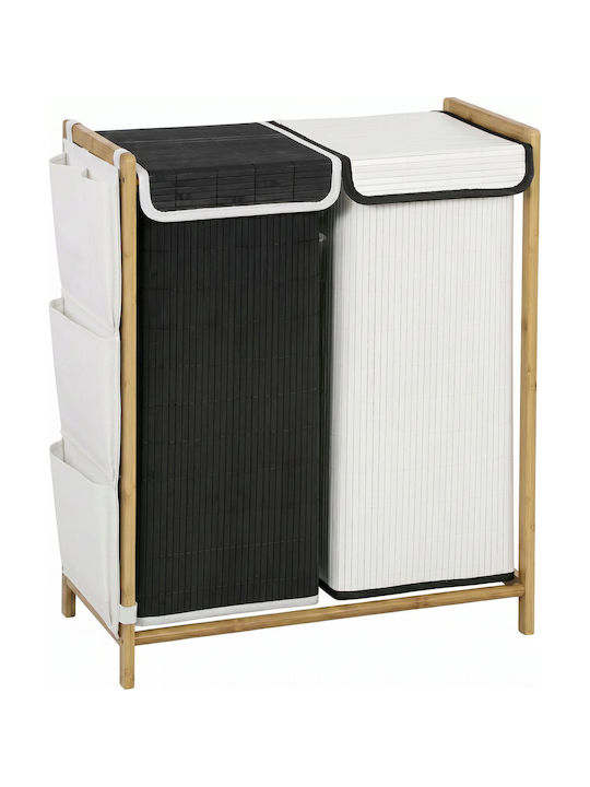 HomCom Laundry Basket Bamboo 120lt with Lid Black