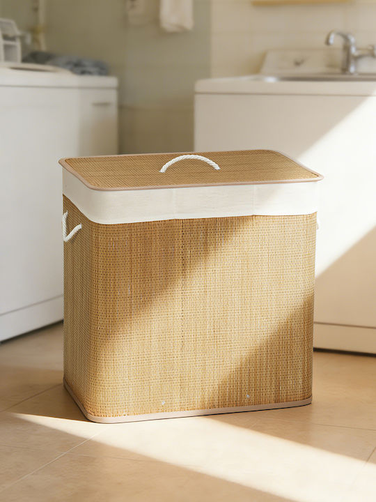 HomCom Coș de Rufe Bambus 144 L cu Capac 60x40x60 cm Maro