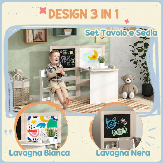 Kids Table Set with Chairs for Painting Plastic Black Aiyaplay