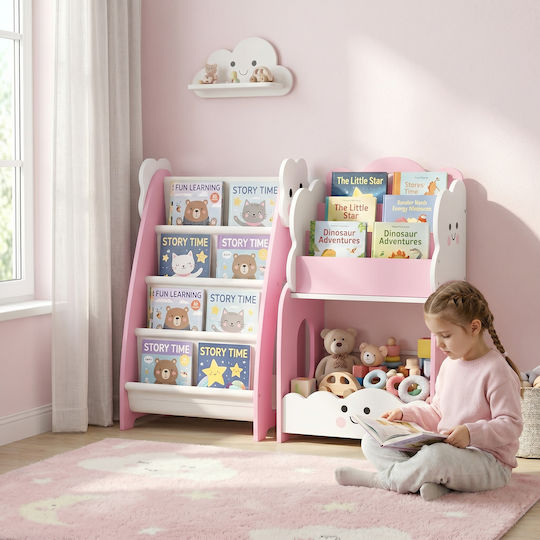 Bücherregal Boden Holz Rosa 85.5x32x72cm