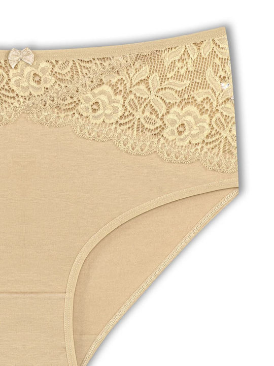 Baumwolle Hohe Taille Damen-Slips MultiPack mit Spitze Große Größe