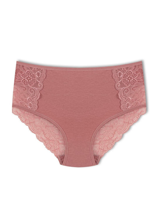 Baumwolle Hohe Taille Damen-Slips 3Pack mit Spitze Gelbe
