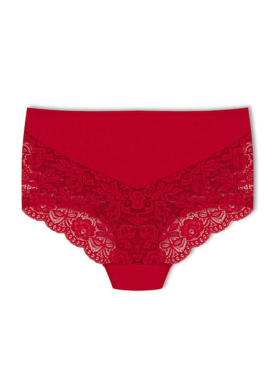 Baumwolle Hohe Taille Damen-Slip MultiPack mit Spitze Baumwolle und Spitze