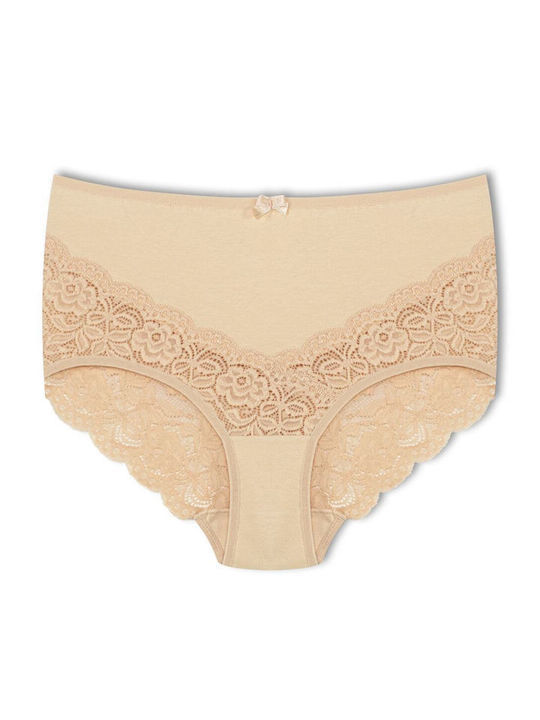 Baumwolle Hohe Taille Damen-Slip MultiPack mit Spitze Baumwolle und Spitze