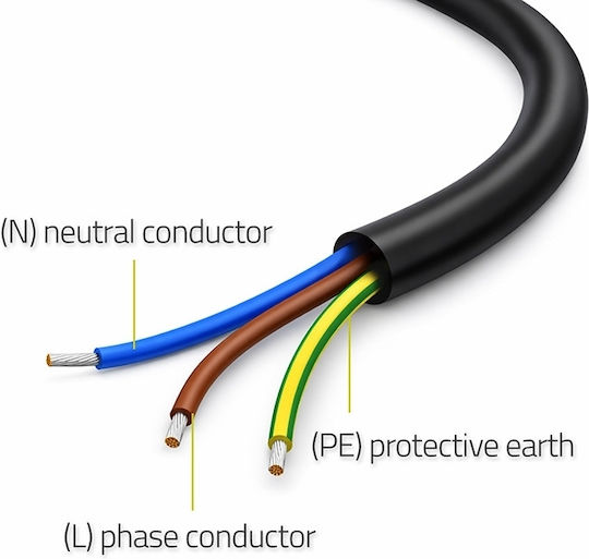 Qoltec Power Cable Angled Schuko Cee 7/7 Plug E F Copper Stripped Soldered 3x1.50 Mm² 3 M