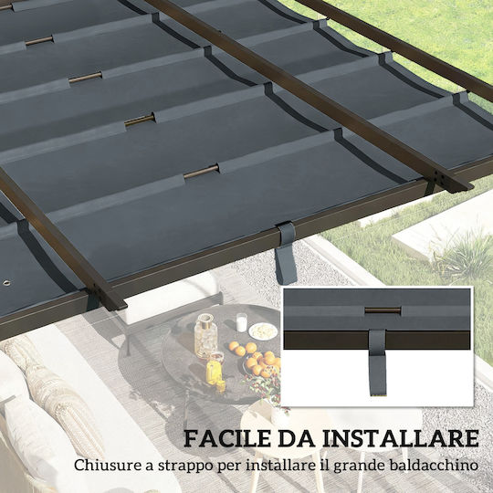 Outsunny Awning Fabric Gray 3x3m