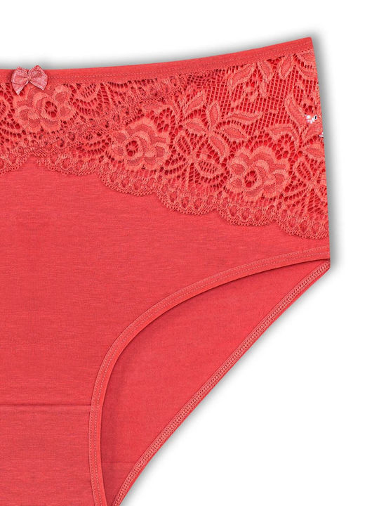 Baumwolle Hohe Taille Damen-Slips MultiPack mit Spitze Große Größe