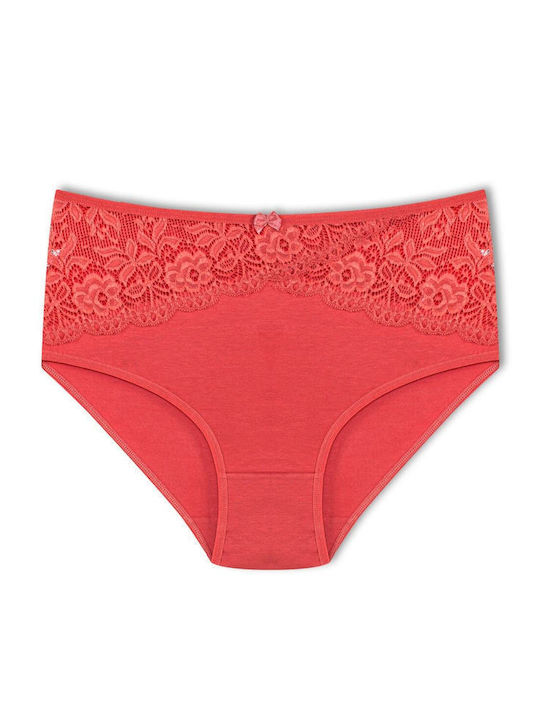 Baumwoll Hohe Taille Damen-Slip mit Spitze