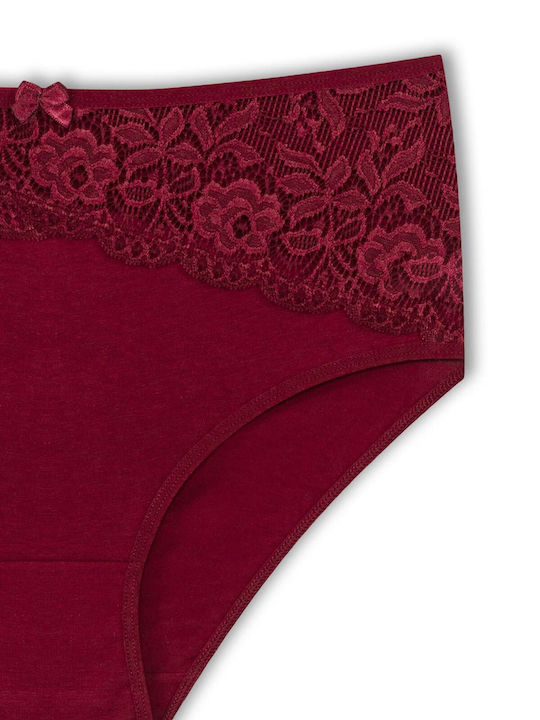 Baumwolle Hohe Taille Damen-Slips MultiPack mit Spitze Baumwolle