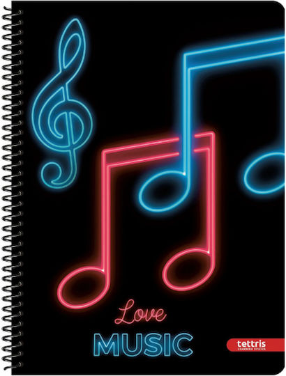 Tettris Spiral Notebook Ruled 60 Sheets 2 Subjects (Miscellaneous Designs) B5-2Θ-214
