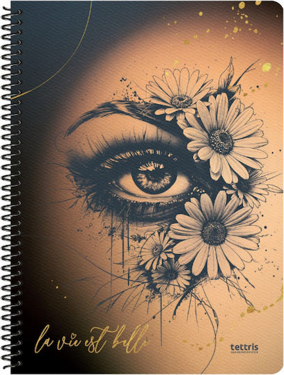 Tettris Spiral Notebook Ruled 60 Sheets 2 Subjects (Miscellaneous Designs) B5-2Θ-209