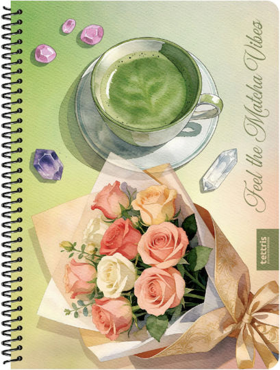 Tettris Spiral Notebook Ruled 60 Sheets 2 Subjects (Miscellaneous Designs) B5-2Θ-205