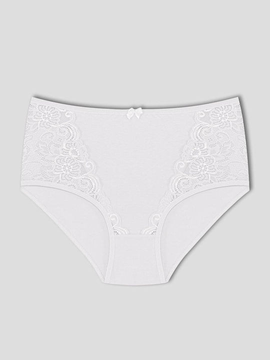 Baumwoll Damen-Slips Hohe Taille MultiPack mit Spitze Baumwoll