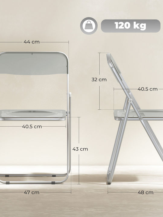 Gartenstühle Metallisch Grau 4 Stück