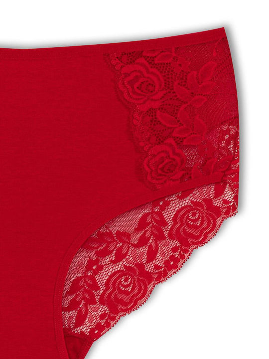Hohe Taille Damen-Slips 3er Pack mit Spitze Baumwolle