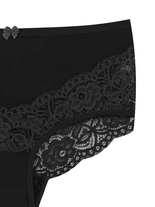 Baumwoll Hohe Taille Damen-Slips MultiPack mit Spitze
