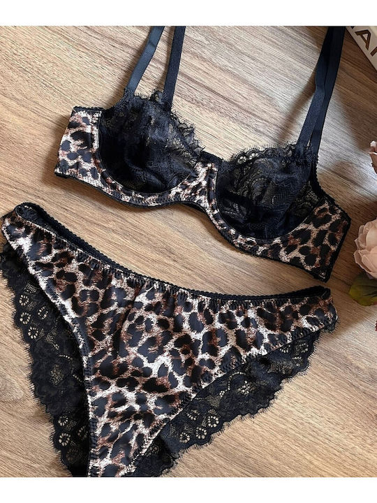 Set Lenjerie Intimă Cu Dantelă Bralette Cu Slip