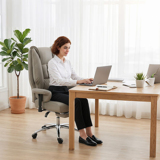 HomCom HomCom Bürostuhl Hellgrau
