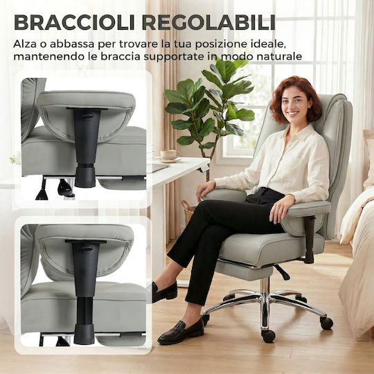 HomCom HomCom Bürostuhl Hellgrau