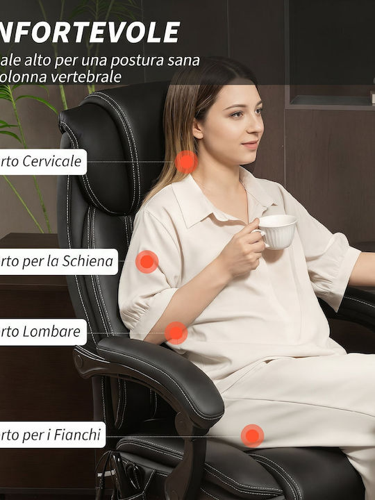 HomCom Scaun de birou cu masaj Negru