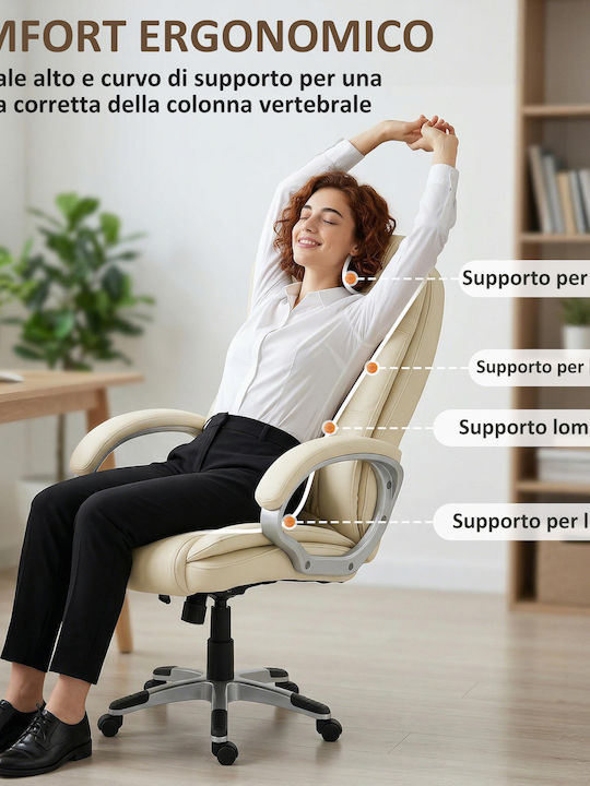 HomCom Scaun De Birou Bej HomCom Scaun De Birou Bej