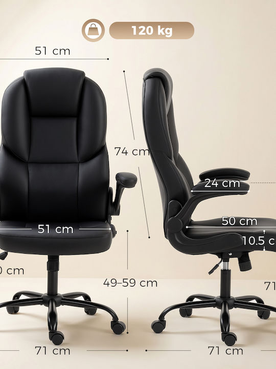 HomCom HomCom Bürostuhl mit Einstellbaren Armen Schwarz