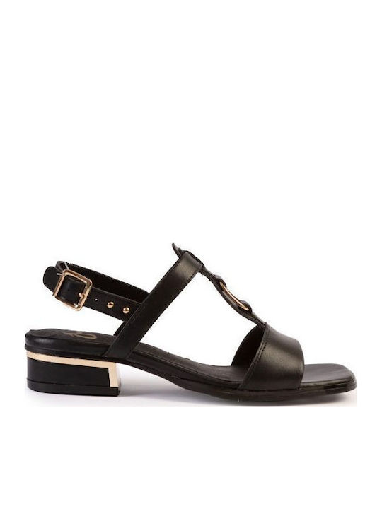 Damen Sandalen Schwarz Leder