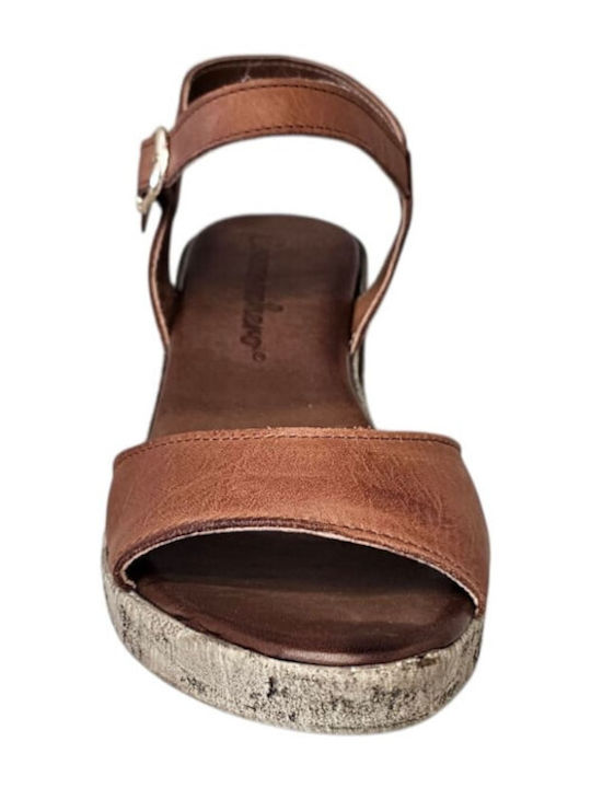 Leather Sandals Tabac Brown