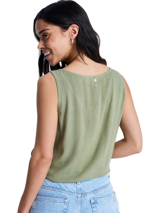 Tropical Long Sleeve Women's Shirt Oil Green