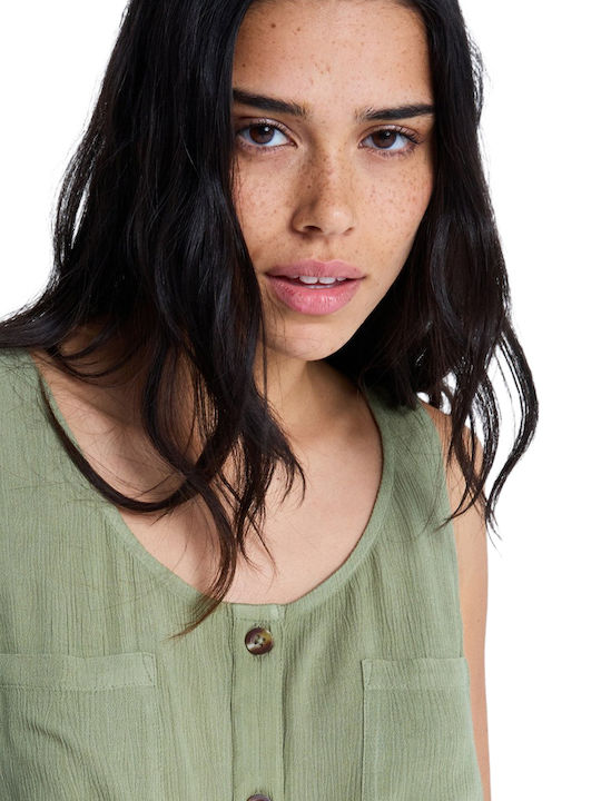 Tropical Long Sleeve Women's Shirt Oil Green