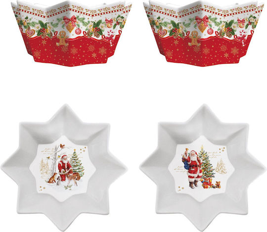 Easylife Christmas Memories Σετ Χριστουγεννιάτικα Μπωλ Πορσελάνινα 14εκ. 2τμχ