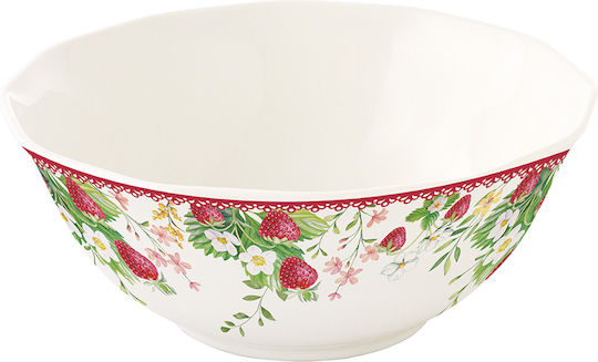 Easy-Life Jardin Des Fraises Round Porcelain Serving Bowl With Diameter 16cm