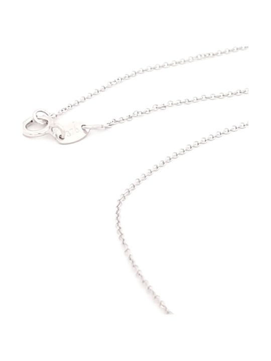 Necklace Eye in 9 K White Gold with Blue Zircon