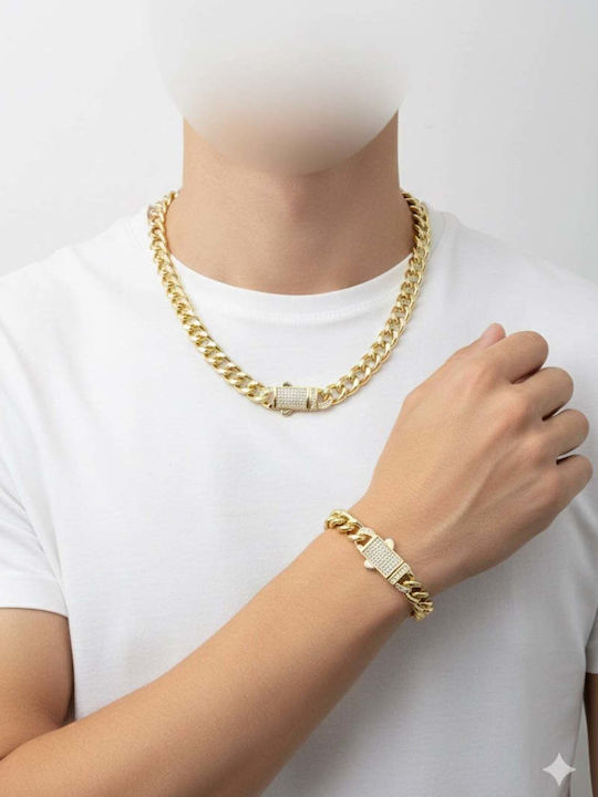 Necklace From Gold Plated Steel