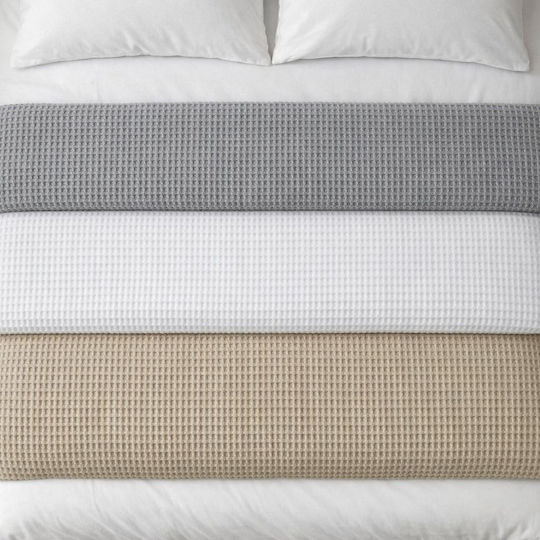 Adam Home Waffle Decke Piqué Einzeln 165x240cm Weiße