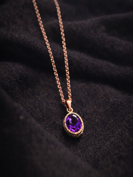 Gold Plated Purple Necklace