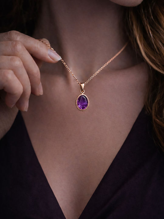 Gold Plated Purple Necklace