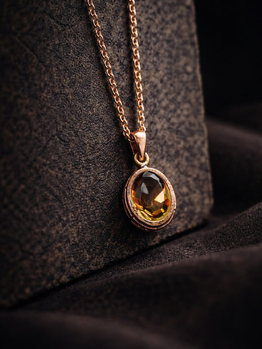 Necklace with Diamond & Brown Zircon