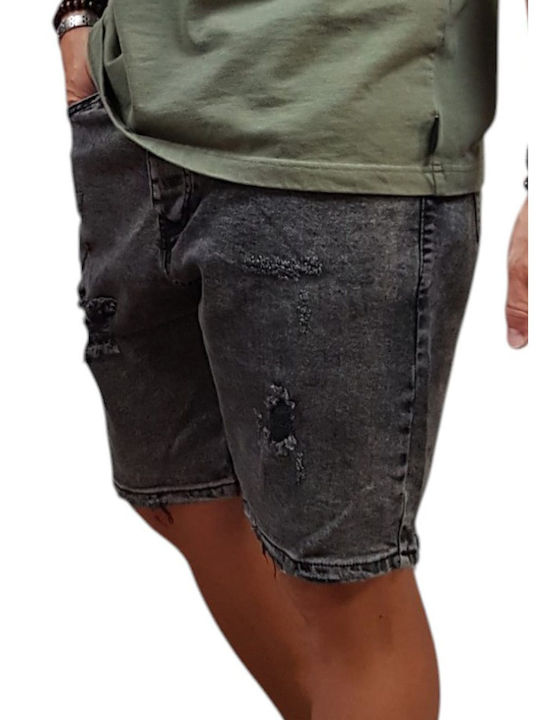 Pantaloni Scurți Bărbați Denim Gri