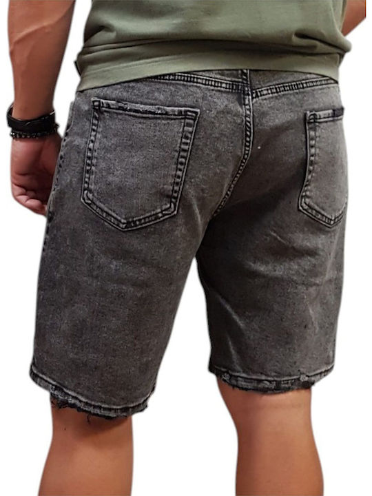 Pantaloni Scurți Bărbați Denim Gri