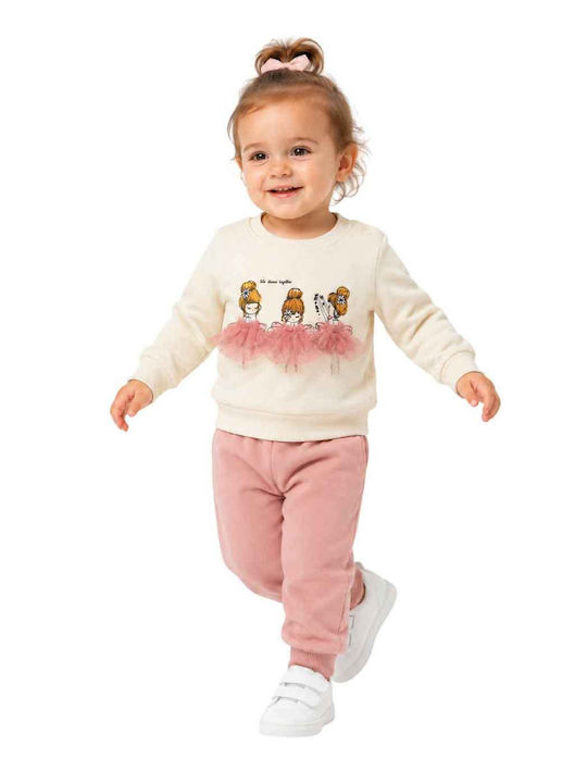 Kids Sweatpants Set Ecru